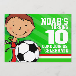 Convites Aniversário do verde do futebol/futebol dos miúdos