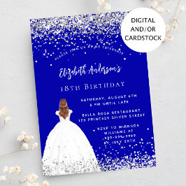 Convites Aniversário do vestido azul real