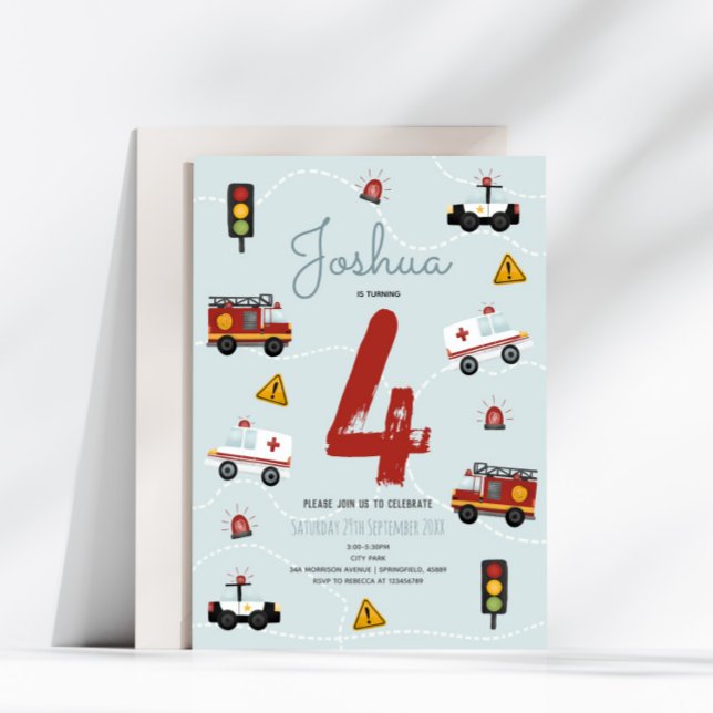 Convites Aniversário do Viagem de Emergência da Polícia Azu (Criador carregado)