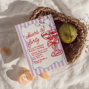 Convites Aniversário do Vidro de Champanhe Colorido Desenha