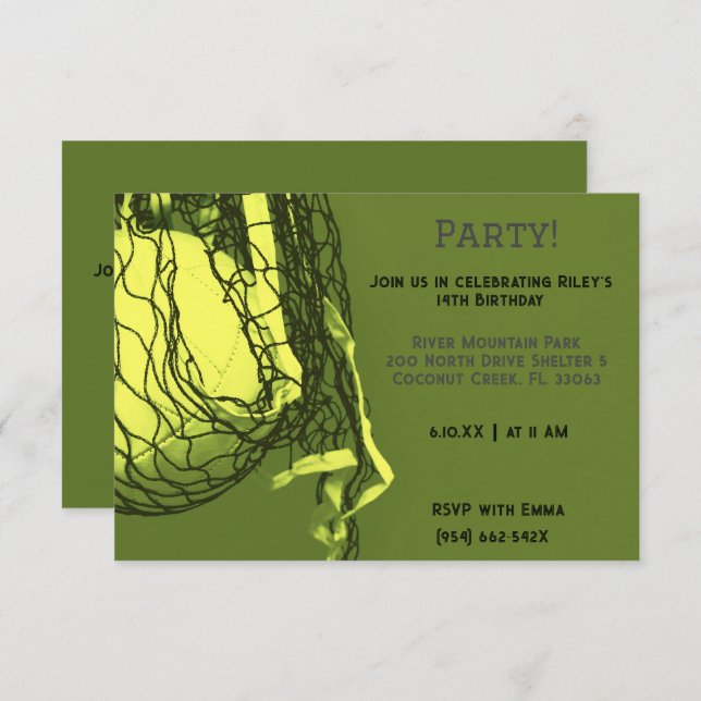 Convites Aniversário do Voleibol Amarelo (Frente/Verso)