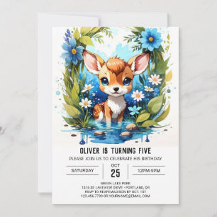 Convites Aniversário do Whimsic Deer Adventure Boy