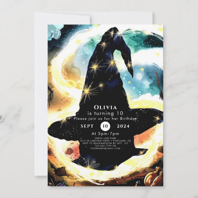 Convites Aniversário do Whimsy Watercolor Fun (Frente)