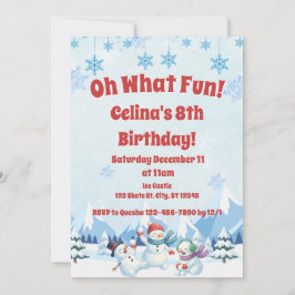 Convites Aniversário do Winter Snowmen "Oh What Divertido"