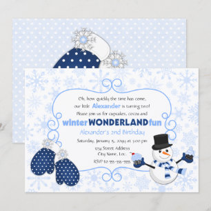 Convites Aniversário do Wonderland Snowman