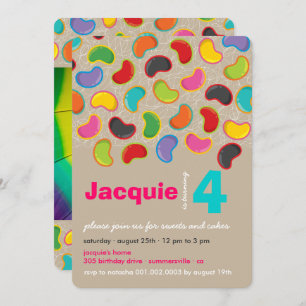 Convites Aniversário do Xíope de Pop doce doce de feijão-ve