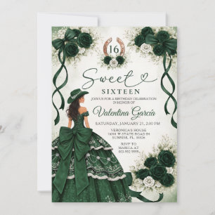 Convites Aniversário Doce 16 Princesa Verde Esmeralda Ocide