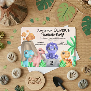 Convites Aniversário dos adoráveis dinossauros bebês 