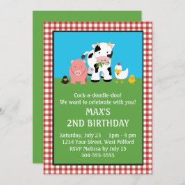 Convites Aniversário dos Amigos de Animais de Barnyard