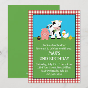 Convites Aniversário dos Amigos de Animais de Barnyard