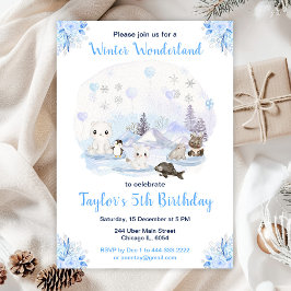 Convites Aniversário dos Animais Árcticos das Wonderland de