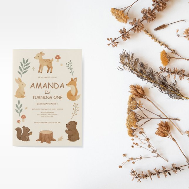 Convites Aniversário dos Animais da Floresta (Criador carregado)