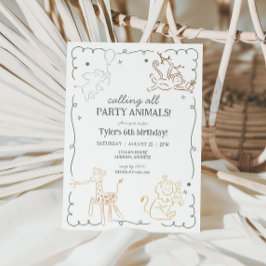 Convites Aniversário dos Animais Safari do Zoo Selgle