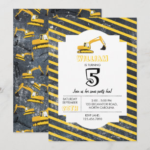 Convites Aniversário dos Caminhões e Ferramentas de Const