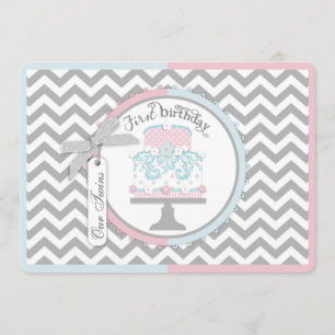 Convites Aniversário dos gêmeos do laço e do tutu primei