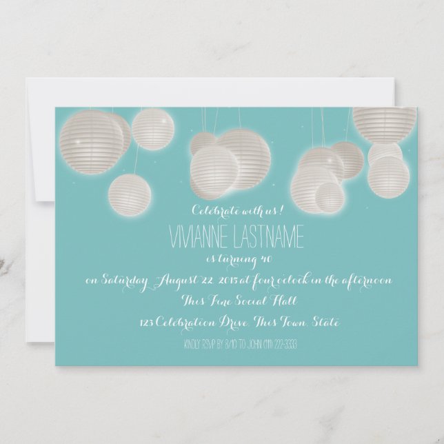Convites Aniversário dos Lanternas de Papel (Frente)