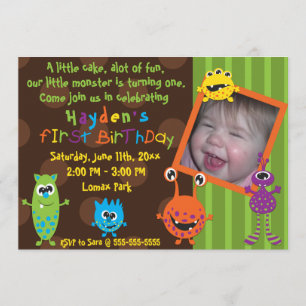Convites Aniversário dos monstro de Lil primeiro