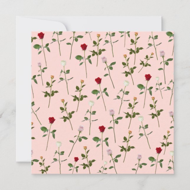 Convites Aniversário dos Rosas bonito (Frente)