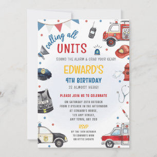 Convites Aniversário dos Veículos de Emergência