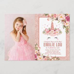 Convites Aniversário Dourado cor-de-rosa feminino dos rosas