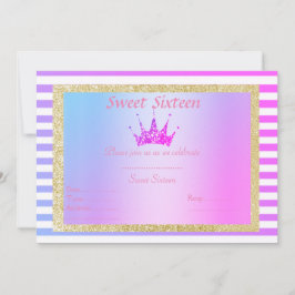 CONVITES ANIVERSÁRIO DOURADO DA ESTRIPE TIARA DOCE SEXTO PA