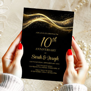 Convites Aniversário Dourado do 10º Casamento Negro