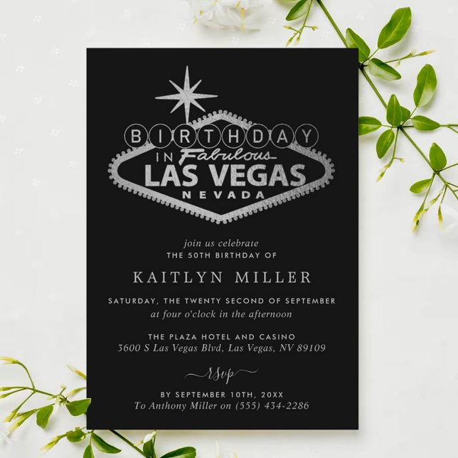 Convites Aniversário Elegante em Las Vegas (Criador carregado)