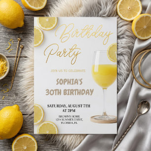 Convites Aniversário Elegante Inspirado em Limão