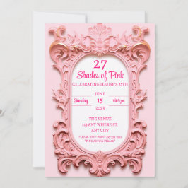 Convites Aniversário Elegante Rosa Moderno