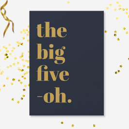 Convites Aniversário Engraçado Big Five-Oh Azul Marinho Dou
