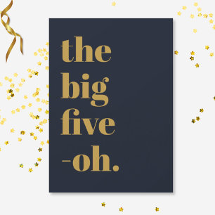 Convites Aniversário Engraçado Big Five-Oh Azul Marinho Dou