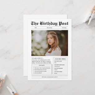 Convites Aniversário engraçado de preto e branco