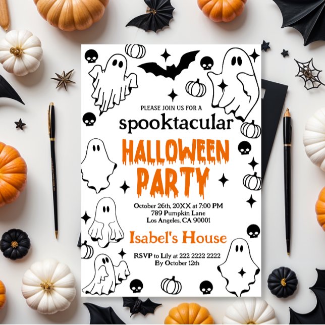Convites aniversário espetacular do fantasma do halloween e (Criador carregado)