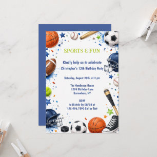Convites Aniversário Esportivo Para Meninos