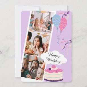 Convites Aniversário Feliz Divertido Roxo Marca Personaliza