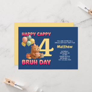 Convites ANIVERSÁRIO FELIZ DO CAPPY BRUH Personalizado Capi