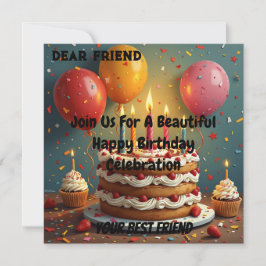 Convites Aniversário feliz personalizado