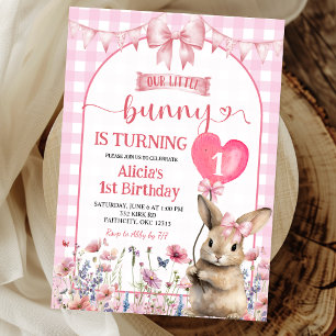 Convites Aniversário Floral Coquete Rosa Blush Pequeno Coel