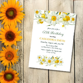 Convites Aniversário Floral Russo Primavera de Daffodil Ama