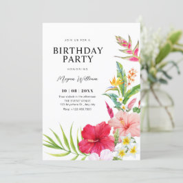 Convites Aniversário floral tropical
