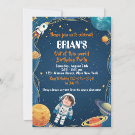 Convites Aniversário Fora deste Mundo no Espaço Exterior