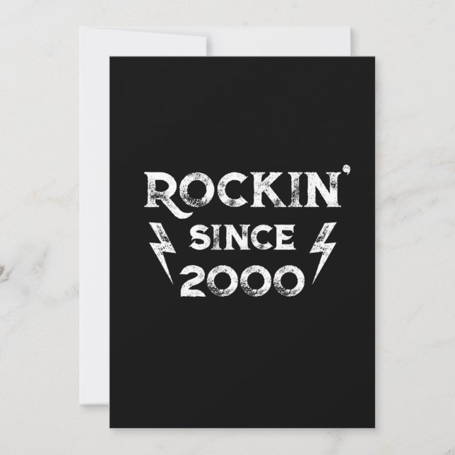 Convites Aniversário Gift Classic Rock para os anos 2000 (Frente)