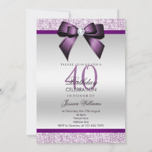 Convites Aniversário Glamouroso com Brilho e Laço
