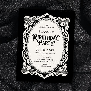 Convites aniversário gótico elegante