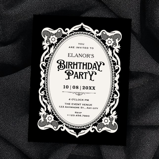 Convites aniversário gótico elegante (Criador carregado)