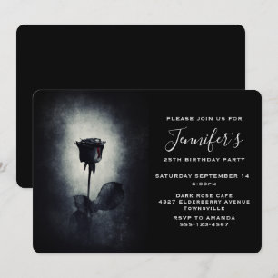 Convites Aniversário Gótico Rosa Negra Gotejando Sangue Gru