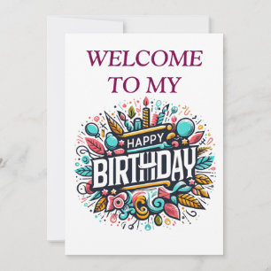 Convites Aniversário Ilustrado Colorido - Festivo Único