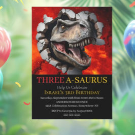 Convites Aniversário impresível do Dinossaur