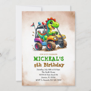 Convites Aniversário Infantil Caminhão Monstro Dinossauro