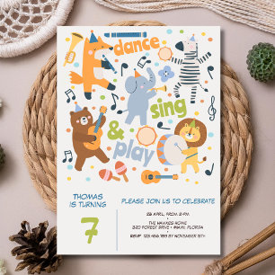 Convites Aniversário infantil de dança, canto e diversão